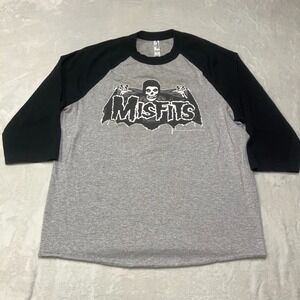 VINTAGE Misfits Band T-Shirt Men's M 3/4 Sleeve Baseball Raglan Tee Punk Alstyle